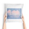 pink heart-shaped cloud beginner cross stitch pattern pillow