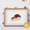 blueberry cherry cheesecake food cross stitch pattern