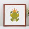 free cross stitch animal king frog pattern
