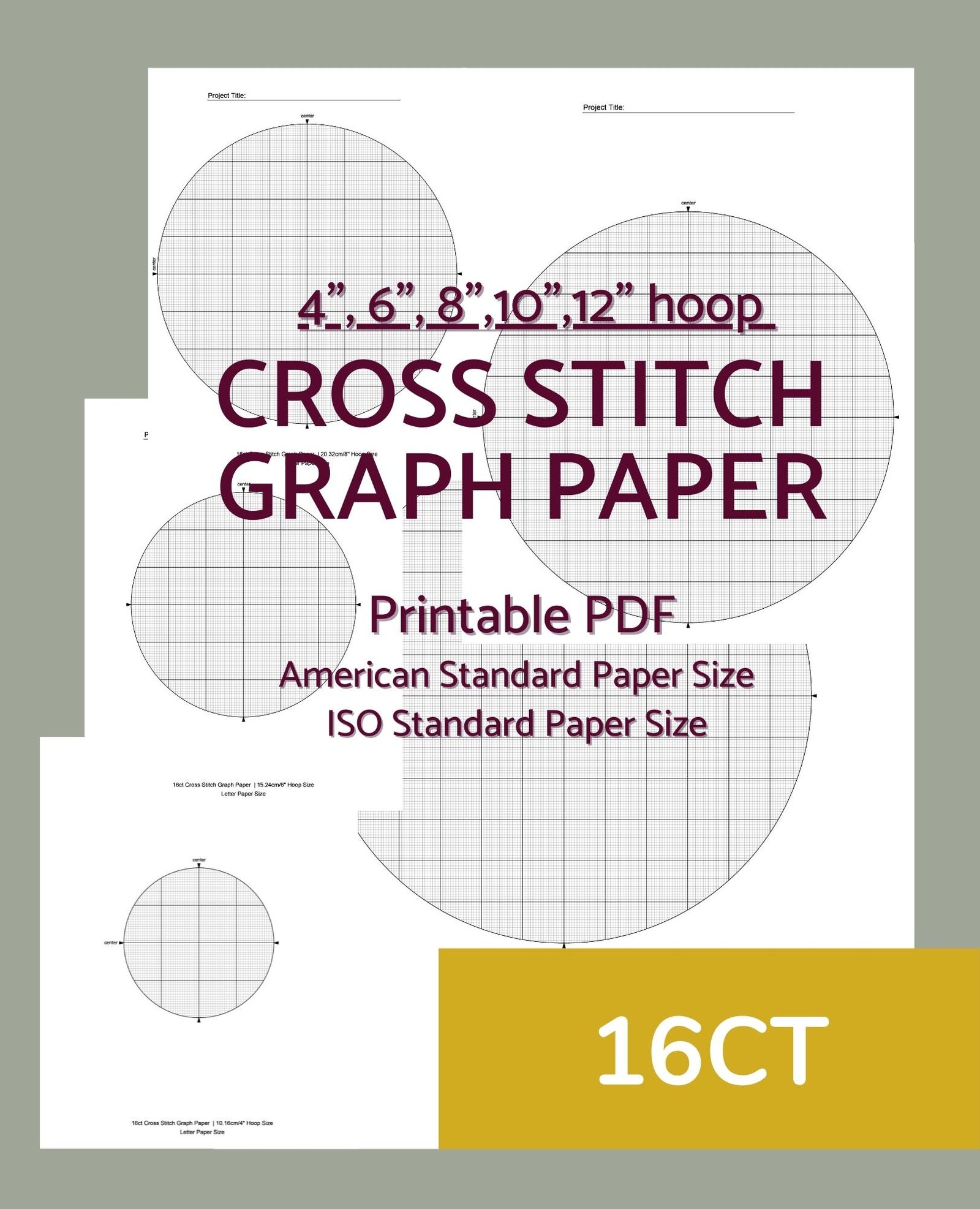 16ct cross stitch graph paper 5 circle hoop sizes cheering studio